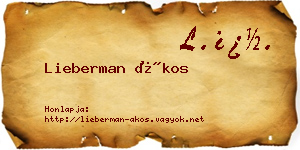 Lieberman Ákos névjegykártya